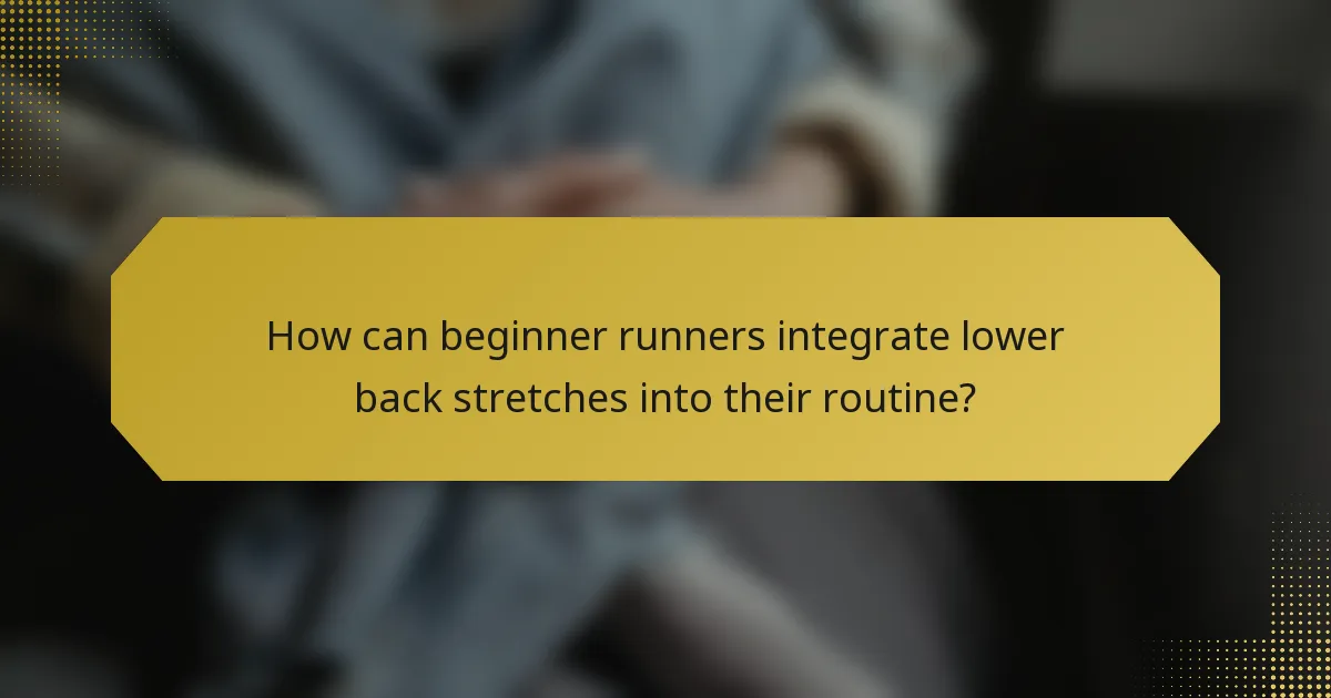 How can beginner runners integrate lower back stretches into their routine?